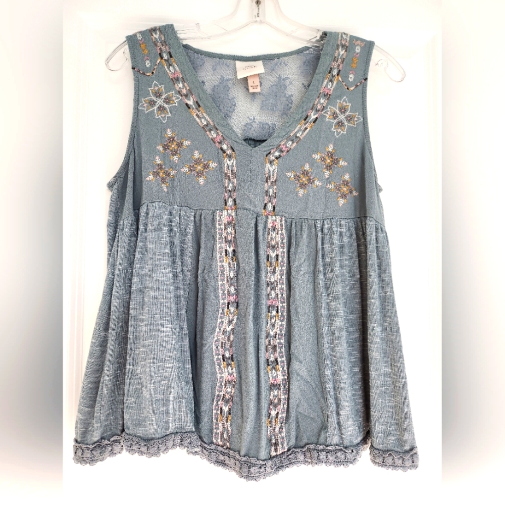 Knox Rose Green Embellished Sleeveless Tunic